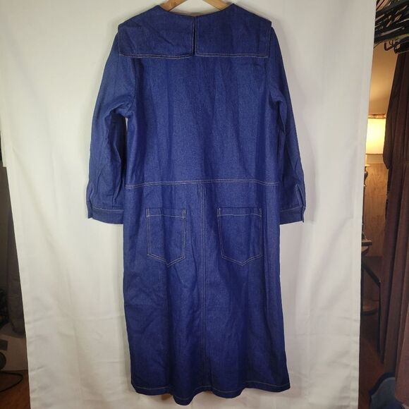 Vintage Heavyweight Deep Blue Denim Dress - Picture 4 of 16